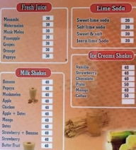 Cane Crussh menu 1