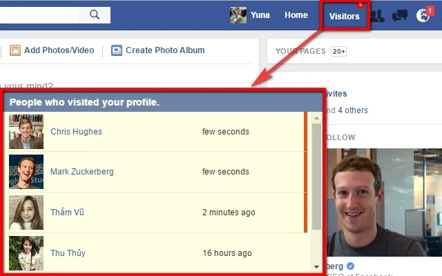 Profile visitors for facebook google chrome