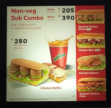 Subway menu 