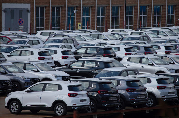 A view shows new cars produced by Chinese automobile manufacturer Chery.