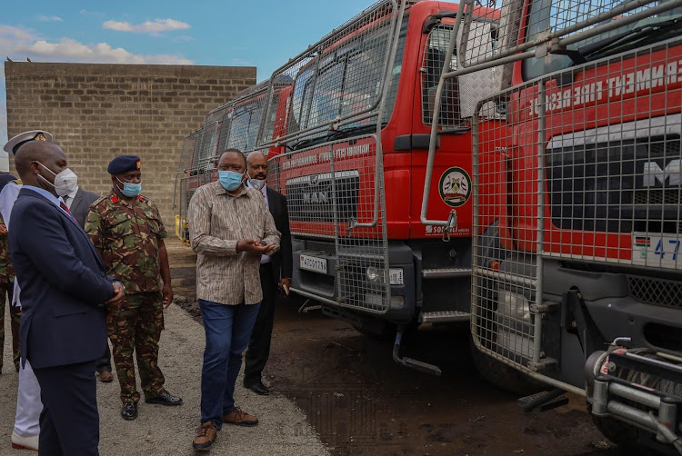 President Uhuru Kneyatta and Nairobi Metropolitan Service Director General Mohammed Badi on October 6, 2020