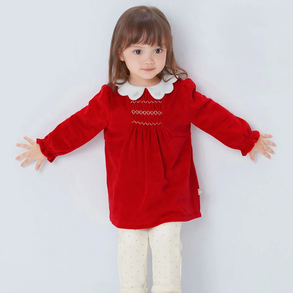 Ensemble deux pièces style Western pour bébé fille, avec velours. Tenue chaude et tendance pour les petites filles, idéale pour l'hiver.