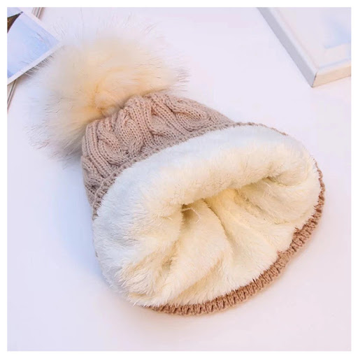 Title 8, Plush double-layer woolen outdoor warm knitted hat