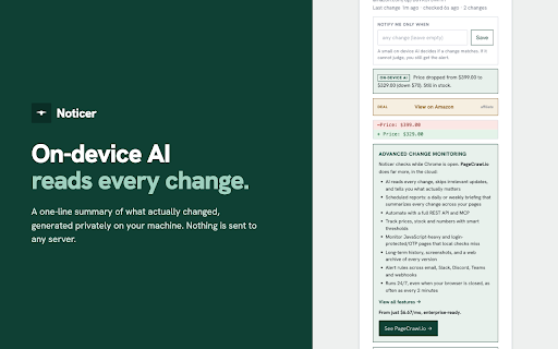Noticer - Simple AI Page Monitor & Change Alerts screenshot 2