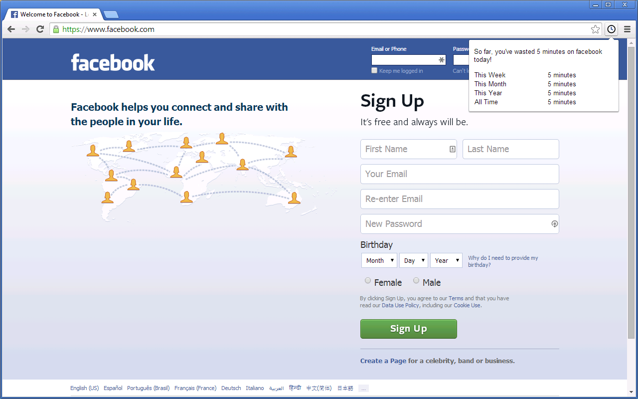 time tracker for facebook Preview image 0