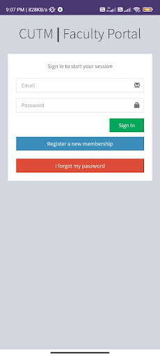 Screenshot Faculty Portal