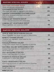 Empire Restaurant menu 1