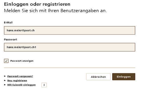 AutoLogin SwissPost /w SwissId for TEST env