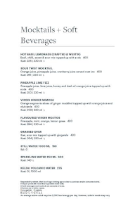 Wilows Lounge Bar menu 1