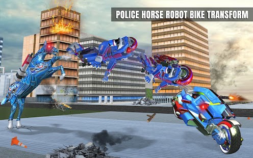 US Police Horse Robot Bike Transform Wild Cop Game Screenshot