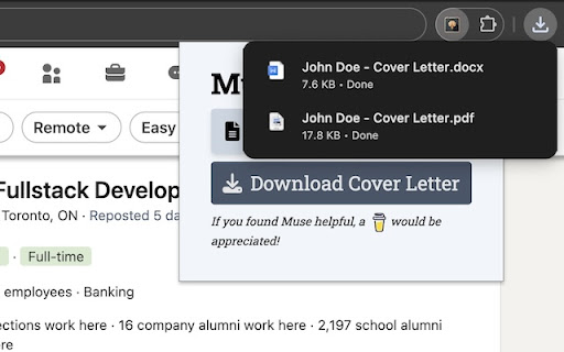 Muse - AI Cover Letters in One Click