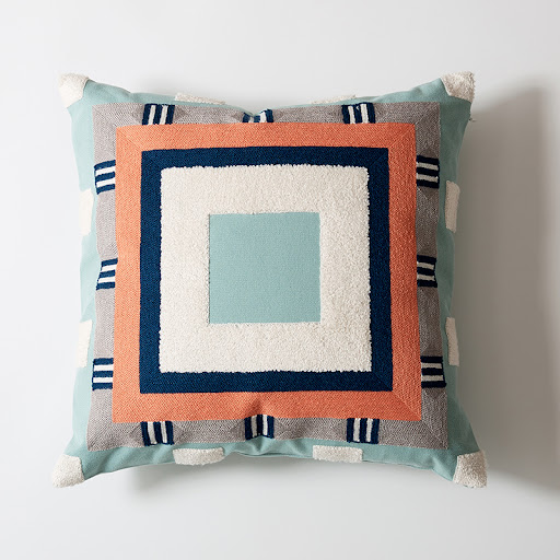 Title 5, Embroidered cotton cushion for comfort and styl...