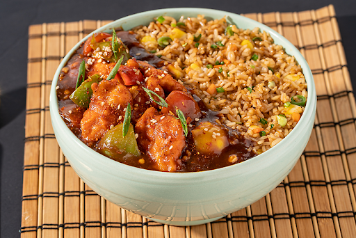 Asian Black Pepper Chicken Rice Bowl