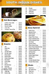 Shanthi Sagar menu 2