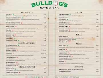 Bulldog's Cafe & Bar menu 