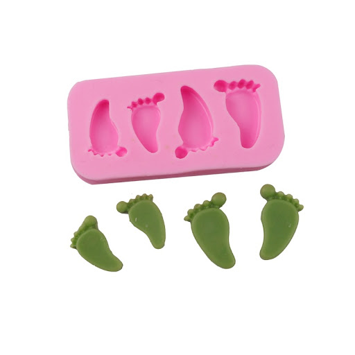 Title 6, Fondant Foot Footprint Liquid Silicone Mold. Cr...