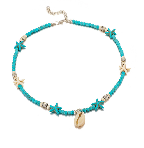Title 3, Fashionable Boho Green Rice Bead Shell Necklace