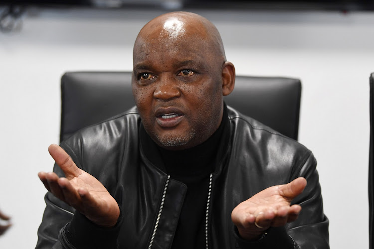 Al Ahli coach Pitso Mosimane during a press conference in June 2022. File photo.