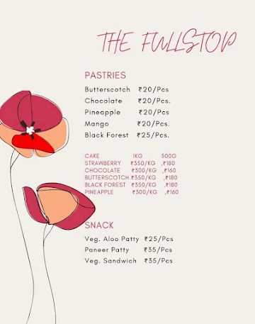 The Full Stop menu 