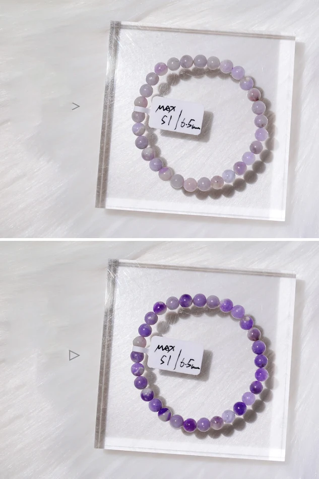 Bracelet en sodalite naturelle qui devient violet à la lumière du soleil. Appréciez sa beauté unique et ressentez ses bienfaits.