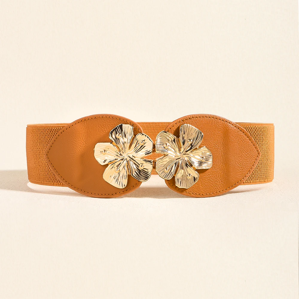 Title 23, Ceinture élastique large femme à fleurs, boucle...