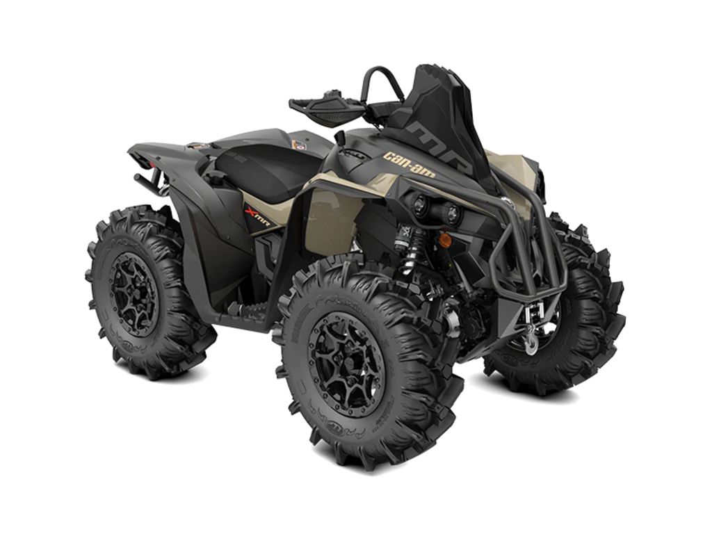 Tan and black Can-Am Renegade 1-seater - the ultimate all-terrain vehicle for solo off-road explorations and outdoor activities.