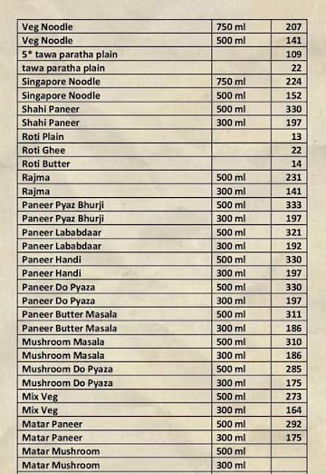 Apni Veg Rasoi menu 