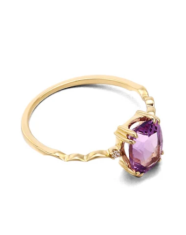 Sterling zilveren ring met vergulde - 0