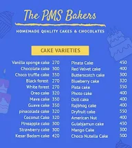 The PMS Bakers menu 1