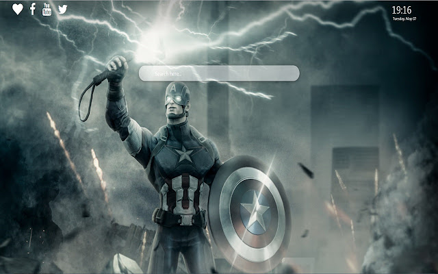 Captain America Thors Hammer New Tab Theme