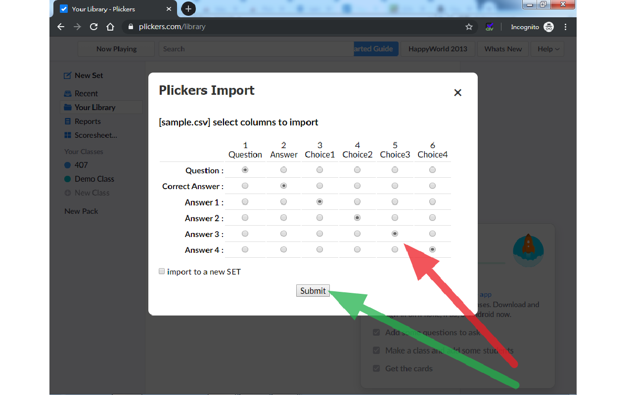 Plickers CSV import Preview image 2