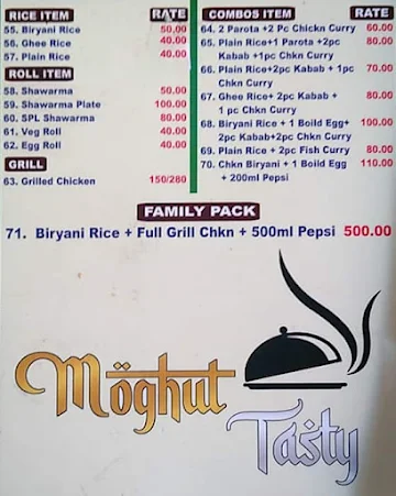 Moghul Tasty menu 