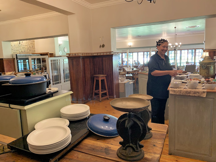 Waitress Henna Kock in Tsitsikamma Village Inn’s welcoming breakfast dining room