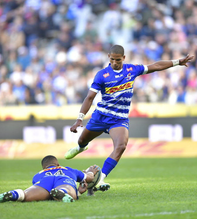 Manie Libbok of the Stormers was one of his team's outstanding peformers in their United Rugby Championship semifinal against Connacht at Cape Town Stadium.