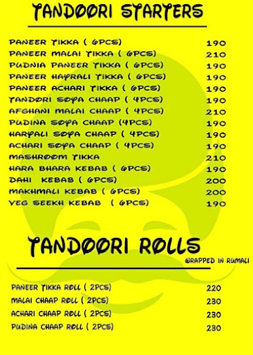 Thaali Walaa menu 