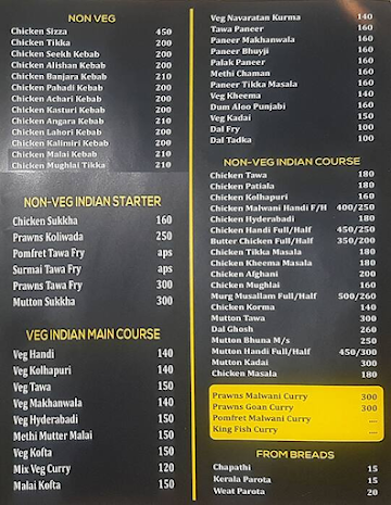 Dharshana Restaurant menu 