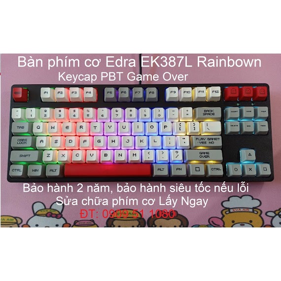 Bàn Phím Cơ Edra Ek387L, Huano Switch, 2 Phiên Bản Là Ek387L Rainbow Và Ek387L Rgb, Bảo Hành 24 Tháng