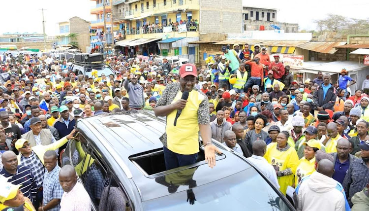 Deputy President William Ruto addressing a rally in Matuu,Yatta constituency, Machakos county.