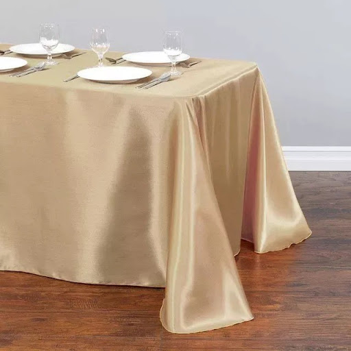 Title 7, Premium Solid Color Rectangular Satin Tableclot...