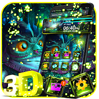 Cute Magic Owl 3D Glass Tech Theme 