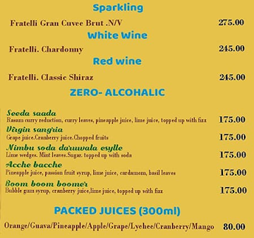 Deja Vu Resto Bar menu 