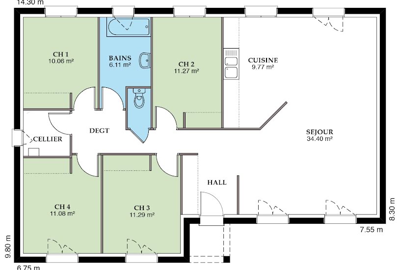  Vente Terrain + Maison - Terrain : 374m² - Maison : 98m² à Montaigu (85600) 