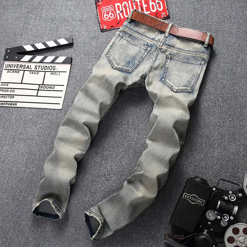 Heren Ripped Jeans Straight Slim Fit Stijlvolle en Comfortabele Jeans voor Mannen Perfect voor Casual Looks en Dagelijks Gebruik Trendy en Veelzijdig