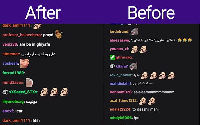 TFF (Twitch font farsi) chrome extension