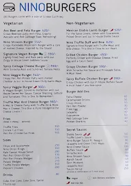 Nino Burgers menu 1