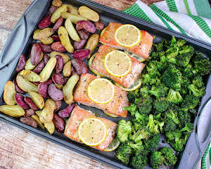 Hot Honey Mustard Sheet Pan Salmon