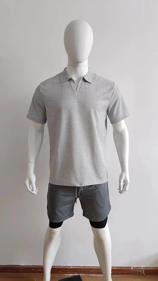 Camiseta de manga corta holgada de punto waffle pesado con cuello en V, perfecta para un look casual y cómodo, ideal para el verano.