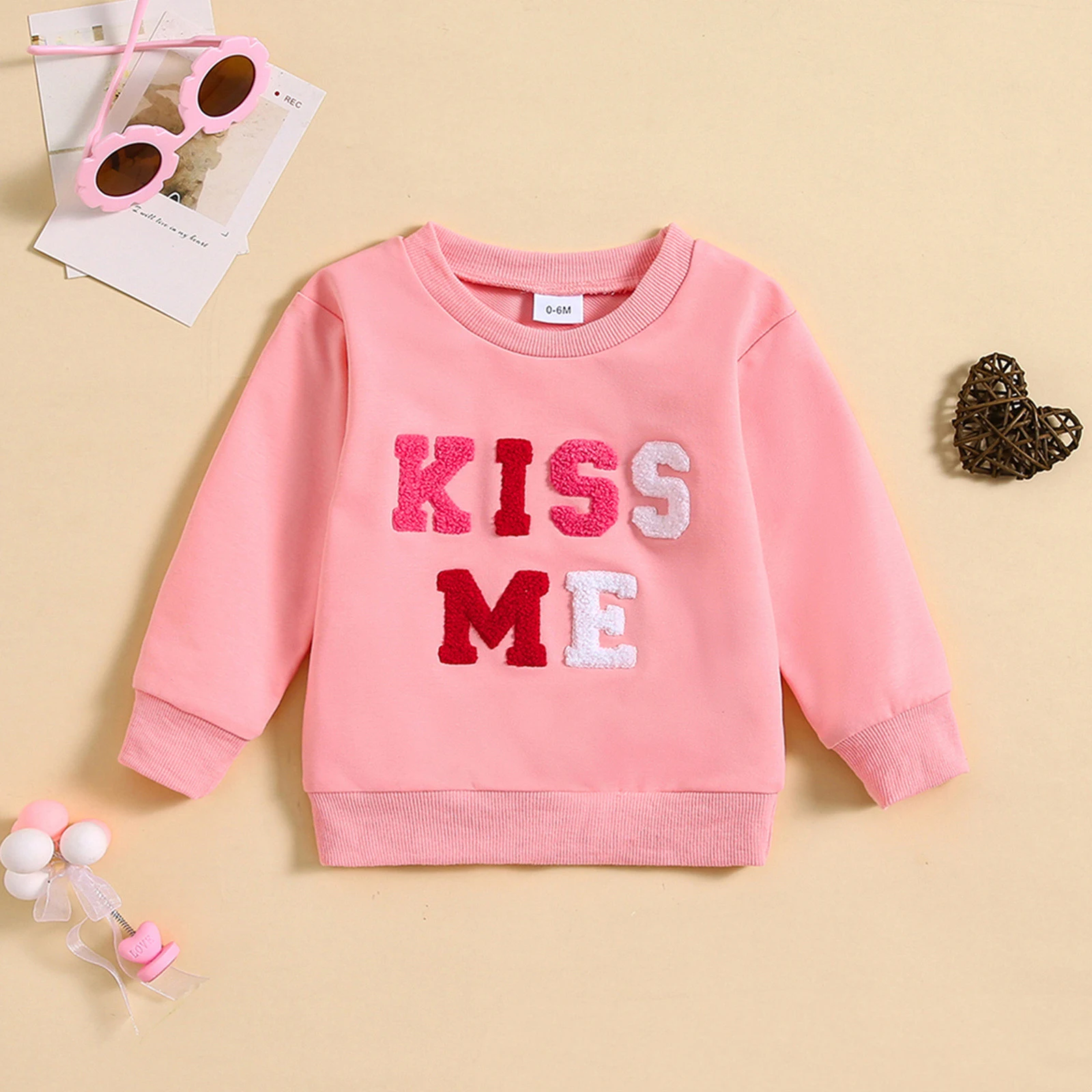 Girls' Letter Towel Embroidered Sweater Soft Cozy Warm Personalized Clothing Unique Gifts for Little Ones Comfortable Ev