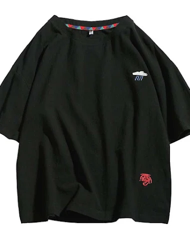 Loose short sleeve cotton T-shirt - 1