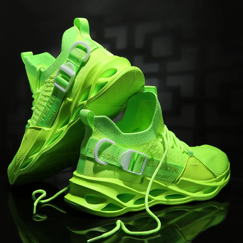Baskets décontractées en mesh tissé volant. Chaussures respirantes et légères pour homme et femme, idéales pour un usage quotidien.
